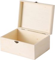 Caja de Álamo Natural Súper Gruesa con Cierre de Seguridad