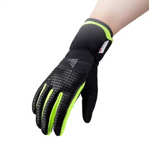 Gants en tissu polyester 100 % imperméable personnalisés en usine avec doigts protégés par du silicone, OEM, chaleur, contraste de couleurs, écran tactile - Product Image 1