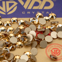 VDD Venta al por Mayor de Cristales de Vidrio de Alta Calidad SS4-SS20, Piedras de Estrás con Reverso Dorado, para Decoración de Uñas, Manualidades y DIY