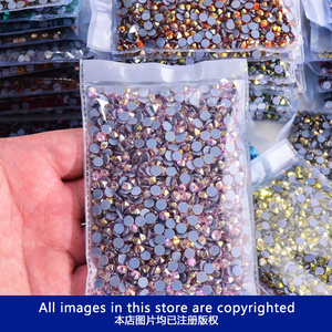 BOBOHOO 2088 Diamantes de imitación redondos con reverso plano 16 cortes Parte inferior de pegamento de vidrio de fijación en caliente disponible en colores <span class=keywords><strong>AB</strong></span> para bolsas de Arte de uñas Cadena de sujetador - Product Image 2