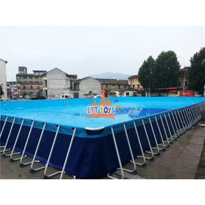 Tobogán de tiburón grande, Parque Acuático inflable comercial, marco de metal, piscina extraíble de acero, nuevo - Product Image 1