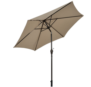 Parasol de aluminio barato de fábrica de China al por mayor y sombrilla balinesa blanca con base resistente al viento y a la lluvia para uso en patio y hotel - Product Image 1