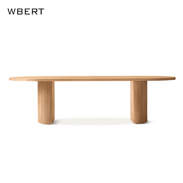 WBERT North American White Oak Customized Shape Villa Wooden Dining Area Table rh Furniture Home Furniture for One-stop Solution