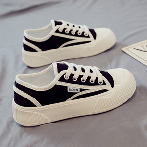 Zapatillas de Lona Nuevas para Mujer, Versátiles, Planas, Blancas, Estilo Veraniego, Transpirables, para Estudiantes, Populares - Product Image 1