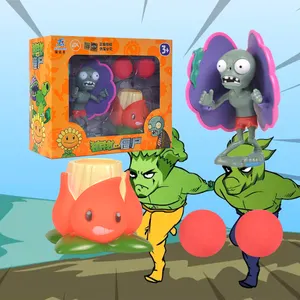 Jogo de guerra PVZ pequeno brinquedo de plástico colecionável plantas vs zumbis robô figura de brinquedo com caixa colorida