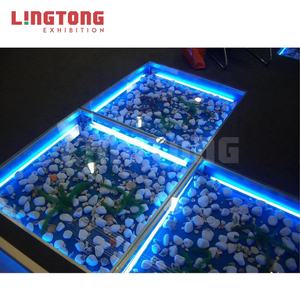 Sol d'exposition incliné portable sur mesure en verre trempé et cadre en aluminium pour salons automobiles, facile à assembler, ignifuge et réutilisable - Product Image 3