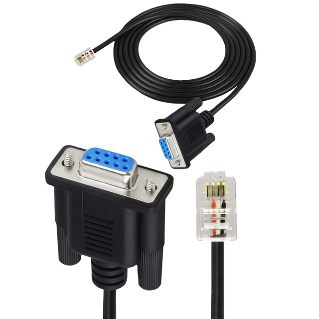 DB9 RJ9 Adapter Cable 4P4C Telephone Crystal Head COM Port Pin Serial RS232 Connection PVC Copper Conductor Signal