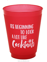 Tasse flexible en plastique rouge givré (8), 1 pièce