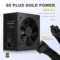 Alimentation PC de bureau noire 750W 24 broches entièrement modulaire certifiée 80 Plus Gold compatible ATX 3.1 PCIE 5.1, prend en charge les séries RTX 30/40