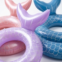 Bouée gonflable queue de sirène en PVC pour bébé avec poignée, pour piscine extérieure, divertissement aquatique 90 #   70 #