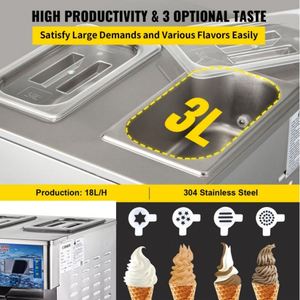 Crème glacée molle 1200W 18L/H avec 2 + 1 saveurs mélangées - Product Image 2