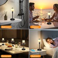 Lampe de table sans fil rechargeable 4000 mAh 3CCT à intensité variable tactile avec batterie externe USB pour chambre et appartement