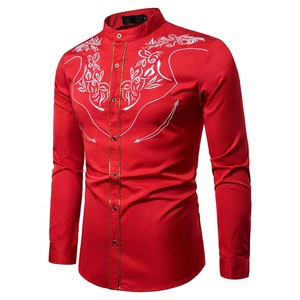 Vêtements Western brodés pour hommes en gros, chemises de <span class=keywords><strong>cowboy</strong></span>, smoking - Product Image 4