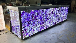 Losas Translúcidas de Ágata Púrpura Pulida de Lujo GOLDTOP, 20mm/18mm de Grosor, 2500x1300mm, para Paredes Iluminadas de Diseño Lujoso - Product Image 5