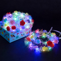 Fourniture en gros de couronnes lumineuses LED pour Noël et le carnaval, impression numérique, clignotantes, pour les stands de marché nocturne