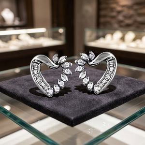 Impressive <b>Heart</b> 925 Silver CZ Earring for Women High Quality Aesthetic Souvenir with Cubic Zircon as Main Stone Adorable Design - Product Image 2