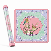 Tapis de table carré antidérapant en néoprène avec motif personnalisé pour le jeu de mahjong américain