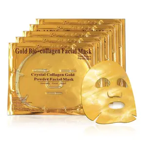 Anti-Aging-Anti-Falten-Kristallkollagen-Goldpulver-Gesichts blatt maske, Private Label 24K Gold Bio-Kollagen-Gesichts maske