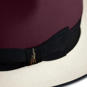 Chapeau Fedora en feutre de laine bordeaux avec bande noire, taille adulte unisexe 56-58 cm, style formel et décontracté, toutes saisons - Product Image 4