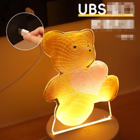 Lampe de nuit LED 3D en acrylique 3 couleurs GL-CY1 avec interrupteur, tableau à dessin et à écrire, lumière créative pour enfants, décoration de la maison