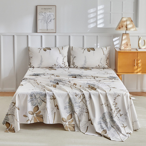 Draps de lit imprimés avec des textiles de maison de fleur de vigne - Product Image 1