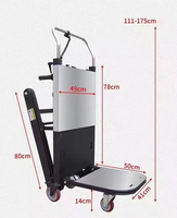 Plateforme en acier pour monter les escaliers, machine à 5 roues, design pliable, capacité de charge lourde, empilable, portable pour l'industrie
