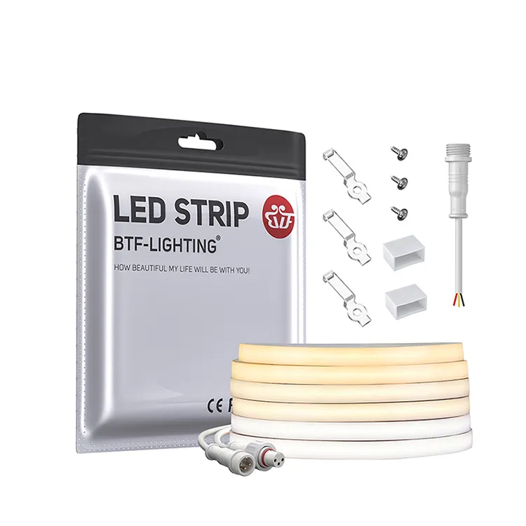 BTF LIGHTING Tunnable 24V 640Leds/m IP67 impermeabile Dual White CCT COB Led Strip