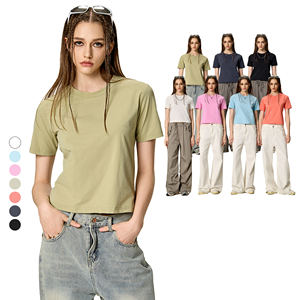 Top corto con estampado para Mujer, camiseta sexy con logotipo personalizado para Mujer, camiseta personalizada en blanco para chica - Product Image 3