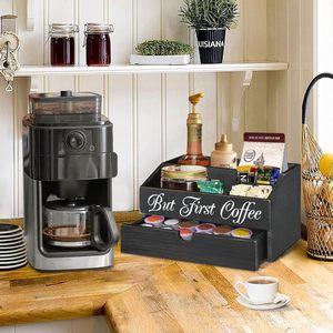 Caja de almacenamiento para cápsulas de café, compartimentos superiores abiertos de gran capacidad, organizador de escritorio para uso en cocina y bar de café - Product Image 2