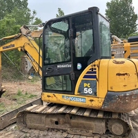 Mini-excavatrice d'occasion PC56 5t 6t, petite engin de construction sur chenilles