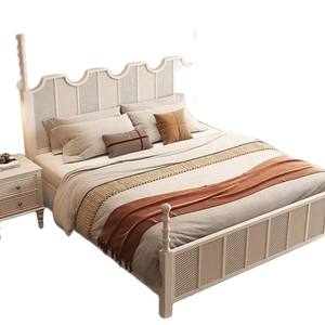 French Retro Wooden Bed <b>Poster</b> Hand Carved Double Size Bedroom Furniture - Product Image 5
