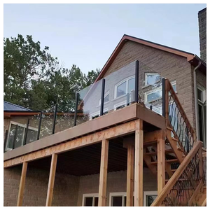 גבוהה באיכות זכוכית מעקה מודרני עיצוב ללא מסגרת נירוסטה זכוכית מדרגות מעקה - Product Image 3