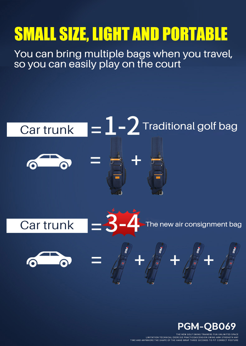 Sac de voyage de golf à roulettes – Étui de rangement ultra-léger et de grande capacité pour clubs de golf