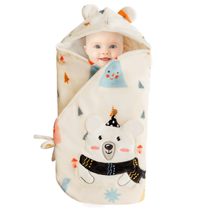 שמיכת החתלה לתינוקות קטיפה חלבית סרוגה לחורף אנטי סטטית אנטי חיידקים קל משקל עטיפת החתלה לתינוקות שינה בחוץ - Product Image 1