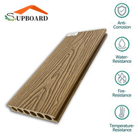 Planches de terrasse extérieures en WPC durables et panneaux de sol composites avec grain de bois, imperméables et antidérapants pour jardin, patio et balcon