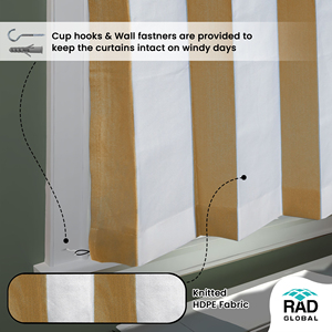 Stripe Outdoor Curtain 180 GSM White Beige with Soft Neutral Vertical Stripes for Elegant Patio Styling Sun Protection and Relax - Product Image 6