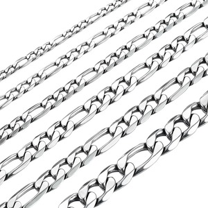 Chaîne Figaro en acier inoxydable étanche, collier de couleur argent de haute qualité, bijoux à la mode pour hommes et femmes, cadeau de noël - Product Image 1