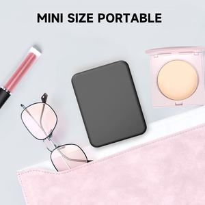Miroir de maquillage compact rechargeable à LED, miroir de poche, miroir portable pliable, petit miroir miniature avec interrupteur à 3 couleurs de lumière - Product Image 6