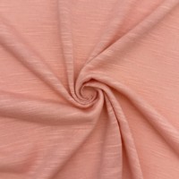 Tissu Jersey Slub en Polyester Rayonne Viscose 140 GSM Rose Poudré Léger et Doux pour T-shirts, Robes – Vente en Gros