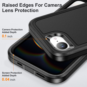Funda Protectora 3 en <span class=keywords><strong>1</strong></span> para <span class=keywords><strong>iPhone</strong></span> 17e 16e Air 15 14 13 12 Pro Max, Resistente a Impactos, con Soporte, para Teléfono Móvil - Product Image 4