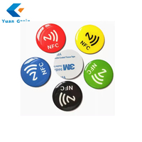 Carte de membre NFC OEM, mini-étiquette, carte de visite, paiement, étanche, puce RFID NTAG213, 13,56 MHz/125 kHz, PVC époxy, utilisation hôtelière