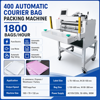 Machine d'emballage automatique pour e-commerce, ensacheuse de sacs plastiques pré-ouverts, alimentation par rouleau, scellage, impression d'étiquettes d'expédition, qualité alimentaire