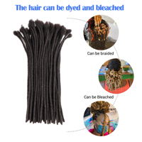 Meches Naturales Rastas Dreadlocks de Cabello Humano 0.6cm Extensiones de Locs Hechas a Mano Cabello Natural Crochet Dreadlocks para Trenzar