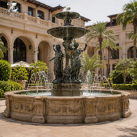 Fontaine de jardin en bronze et cuivre, sculpture d'extérieur, élément aquatique, statue classique, décoration personnalisée pour hôtel, villa, cour, place publique