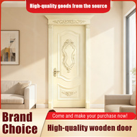 Portes intérieures en bois sculpté standard pour chambre de bébé, en bois massif de chêne rouge peint, porte sculptée, mobilier sain et écologique