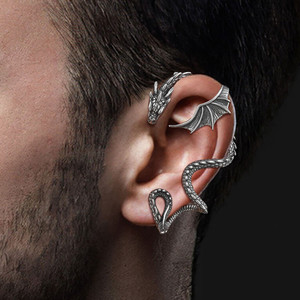Boucles <span class=keywords><strong>d</strong></span>'oreilles Dragon Volant Rétro Punk Gothique pour Hommes et Femmes, Bijoux de Style Exagéré - Product Image 1