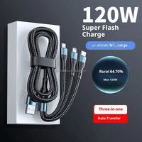 Kabel Daya Smart Chip 3 1 Tahan Lama, Transfer Data Multiport Kecepatan Tinggi, Layanan OEM ODM Profesional, Harga Pabrik, Grosir Tipe-C
