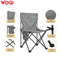 WOQI Ensemble de 4 chaises pliantes de camping avec table, chaises de jardin pliables et portables avec sac de transport et porte-gobelet pour la plage, le pique-nique