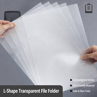 Carpeta transparente en forma de L, organizador de documentos A4, funda para archivos extra gruesa