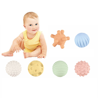6 pièces éducatif bébé bain paille de blé boules de préhension à la main ensemble avec BB sifflet sûr PVC et paille matériel bébé jouets